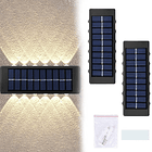 Aplique De Pared Solar Rectangular Fotocélula Luz Cálida / Iluminación 12 SMD 7