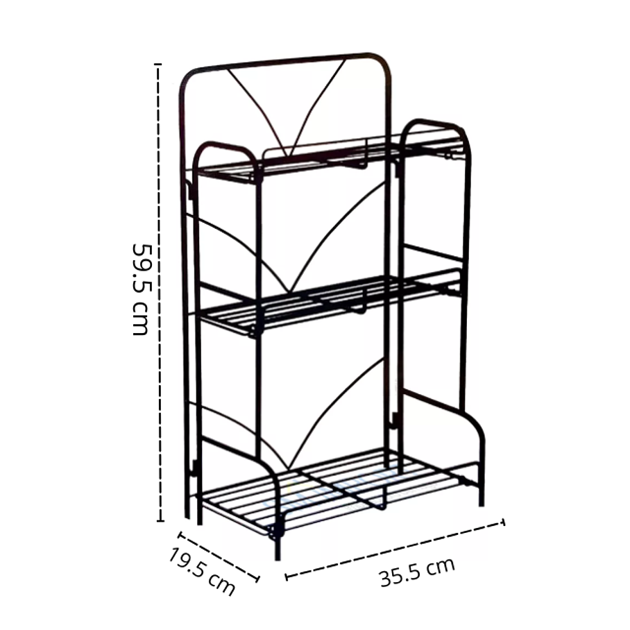 Organizador 3 Estantes Especias Multiuso Fijo Metalico 3