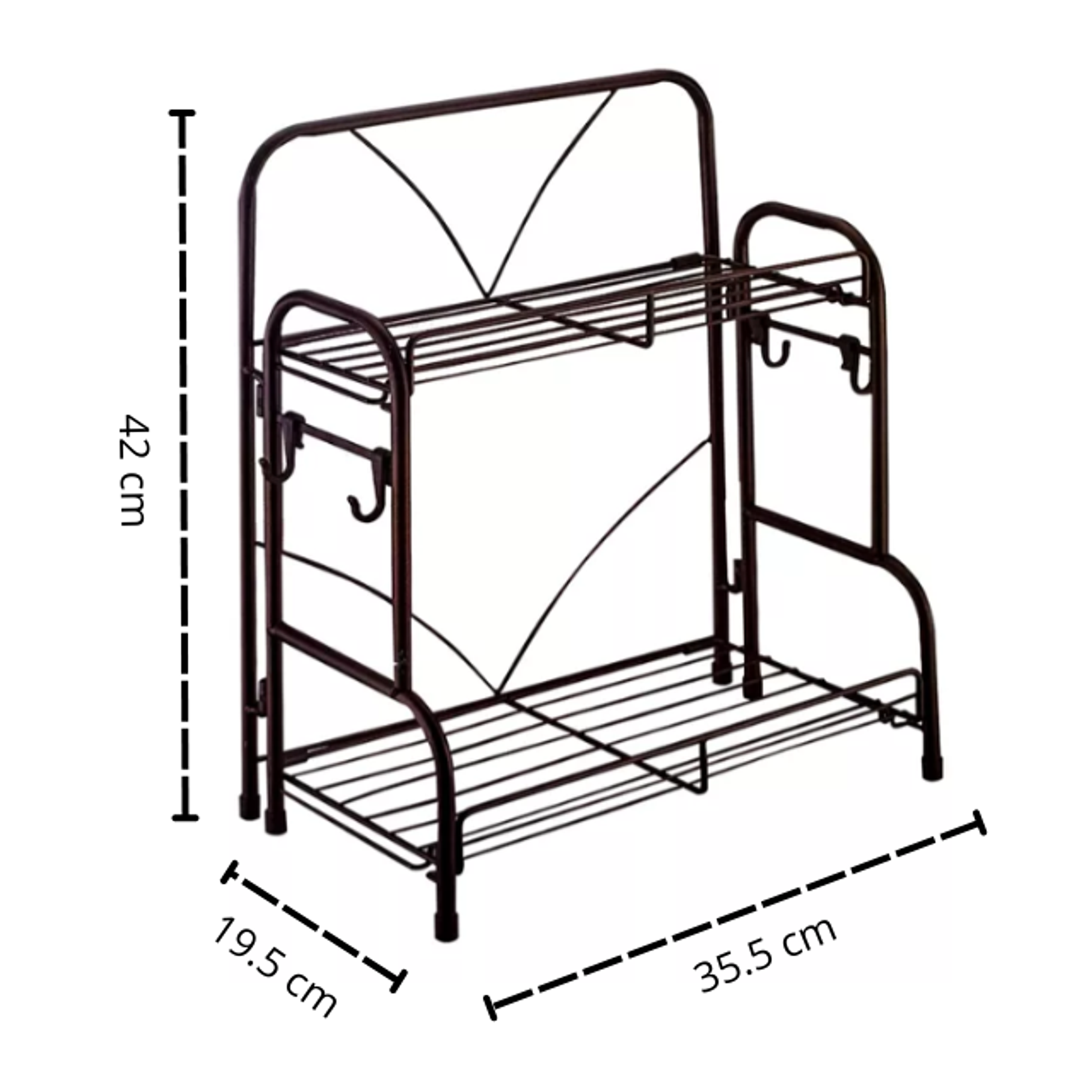 Organizador 2 Estantes Especias Multiuso Fijo Metalico 3