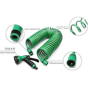 Manguera de Jardín de Bobina Riego de 7.5 Metro, Retráctil, Resistente a la Corrosión