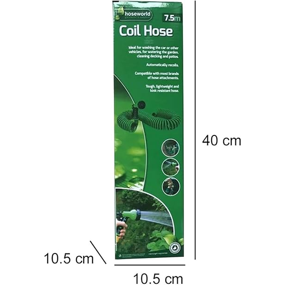 Manguera de Jardín de Bobina Riego de 7.5 Metro, Retráctil, Resistente a la Corrosión 9