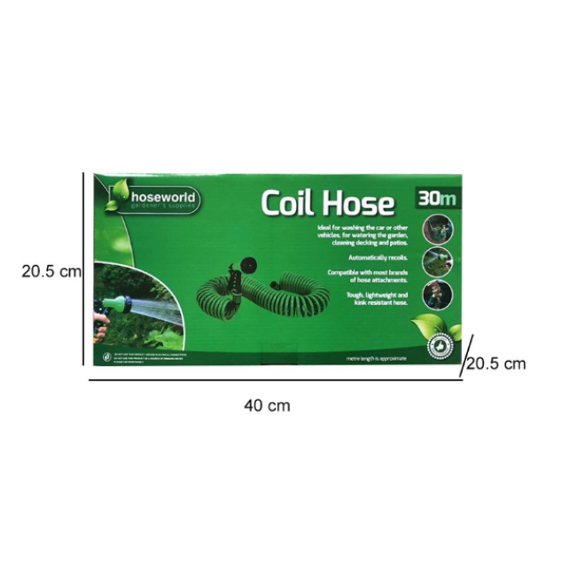 Manguera de Jardín de Bobina Riego de 30 Metro, Retráctil, Resistente a la Corrosión 5