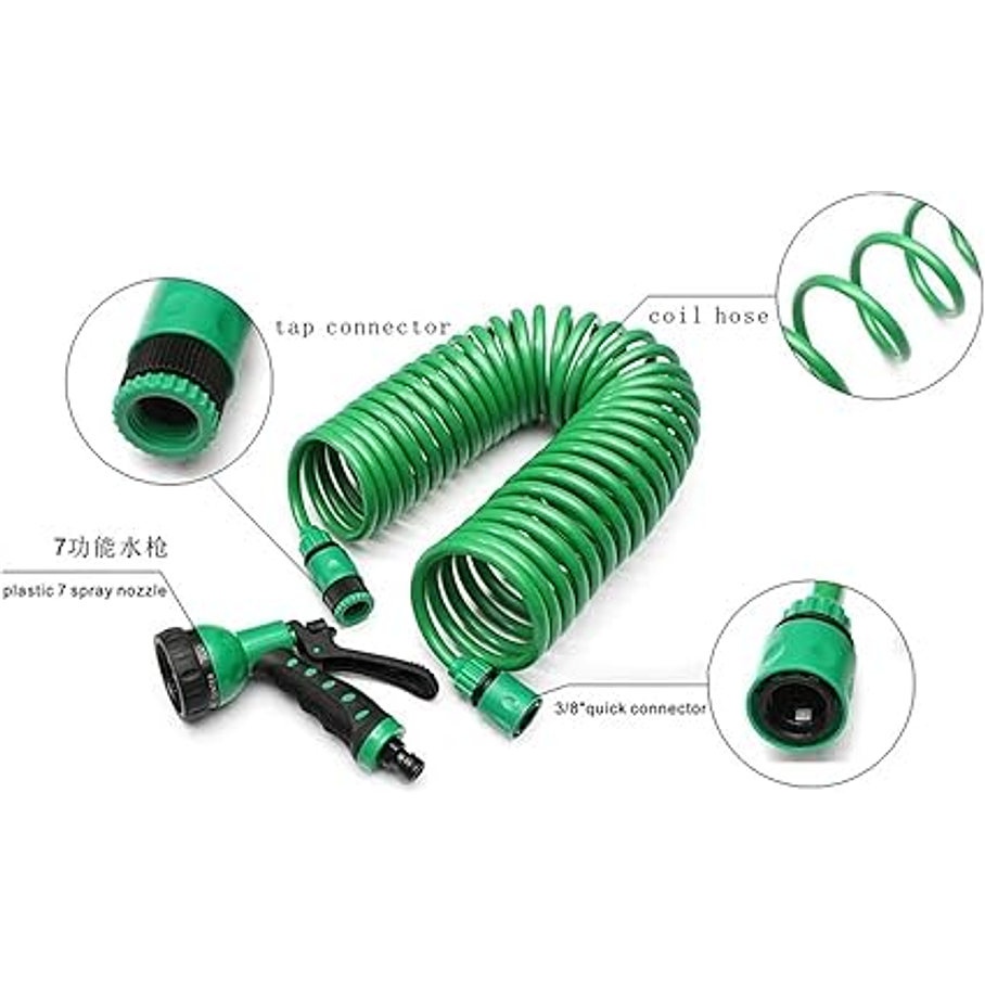 Manguera de Jardín de Bobina Riego de 30 Metro, Retráctil, Resistente a la Corrosión 2