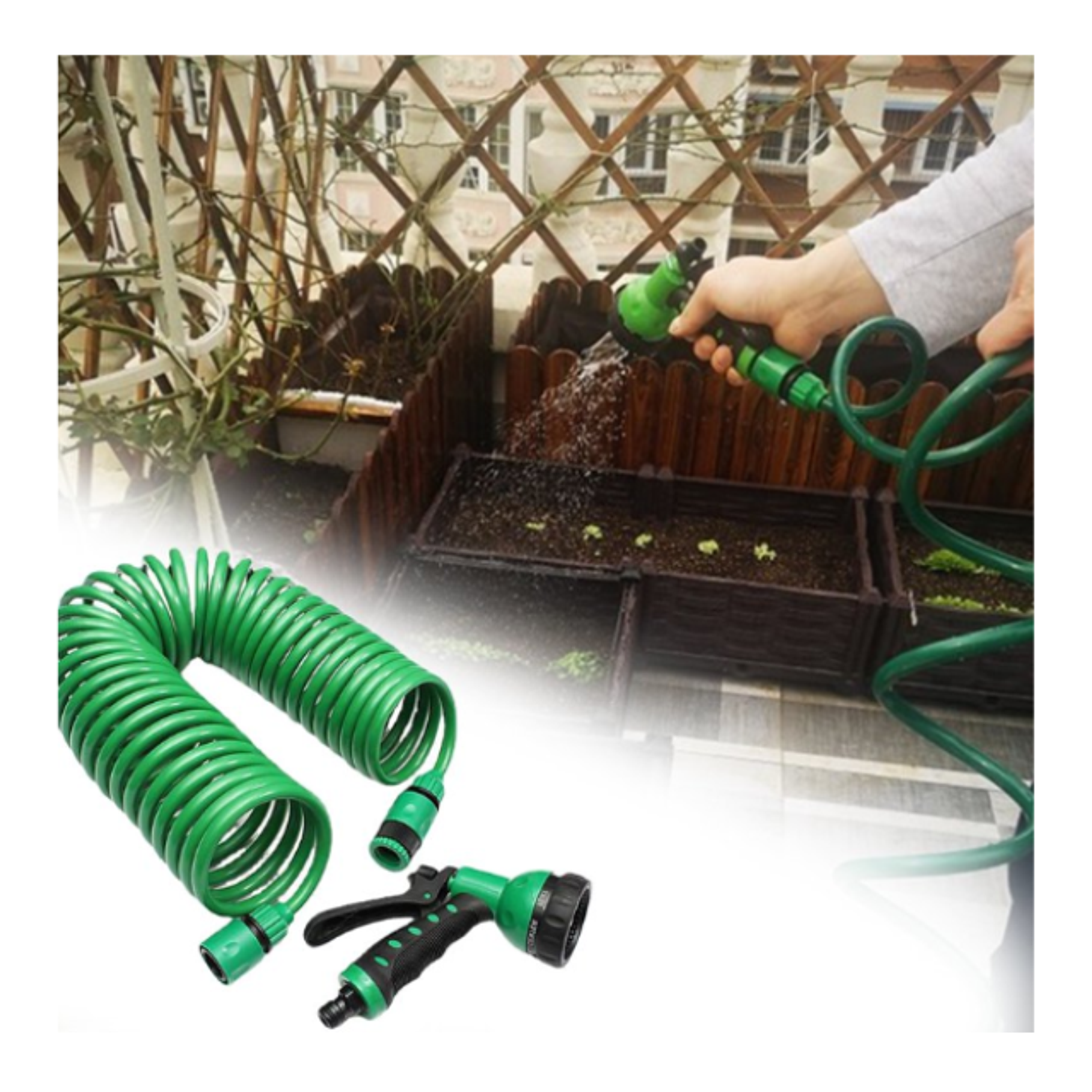 Manguera de Jardín de Bobina Riego de 30 Metro, Retráctil, Resistente a la Corrosión 8