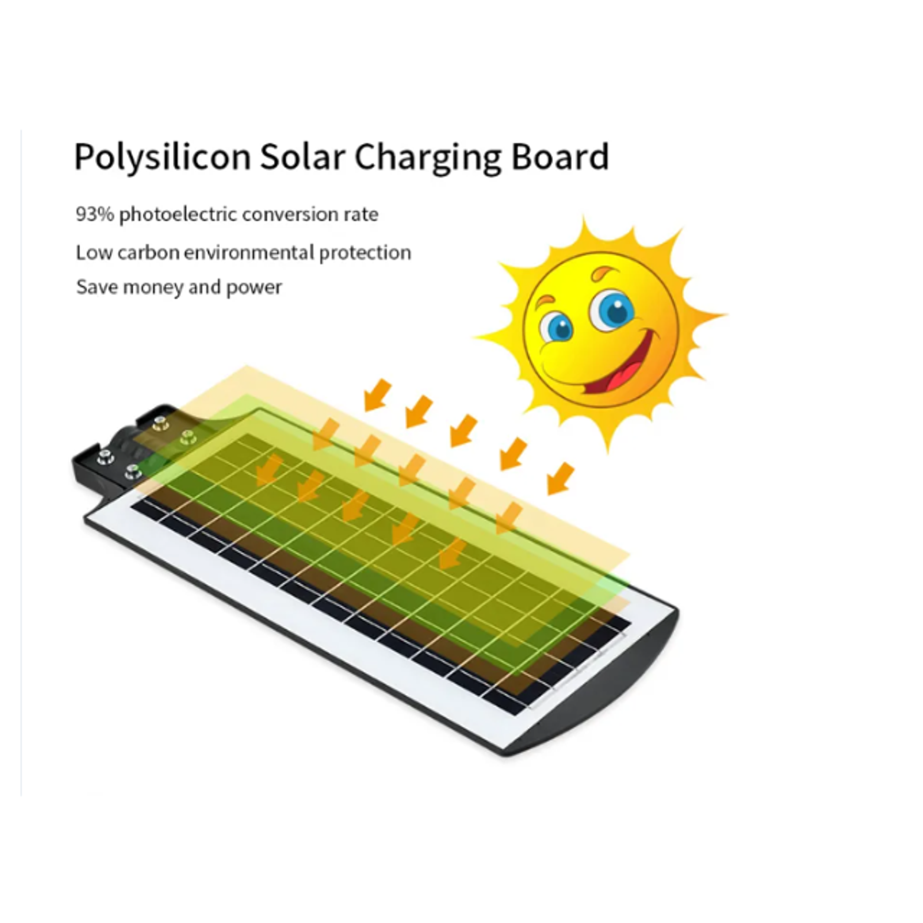 Lámpara Solar Luz de Calle JORTAN de 200W Con Tecnología LED 9