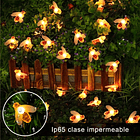 Cadena De Luces Solares De 30 Ledes Para Exterior Jardín Luces Abeja  8