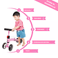 Bicicleta De Equilibrio Con 4 Ruedas, Juguete Para Caminar Para Niños - Miniatura 7