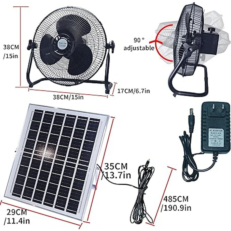 Pack De 2 Ventilador De Mesa Recargable Metal Con Panel Solar 4