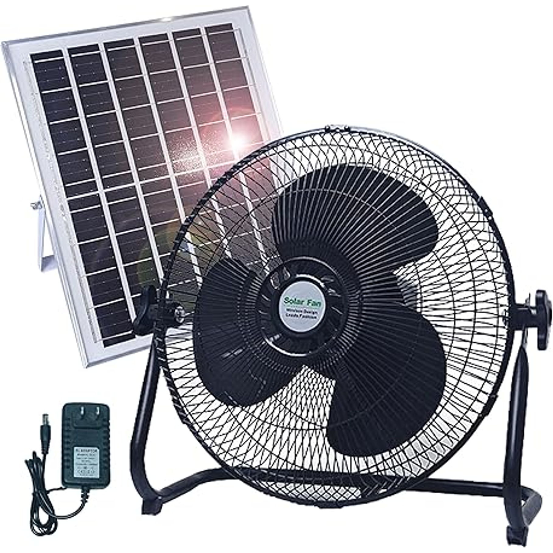 Pack De 2 Ventilador De Mesa Recargable Metal Con Panel Solar 5