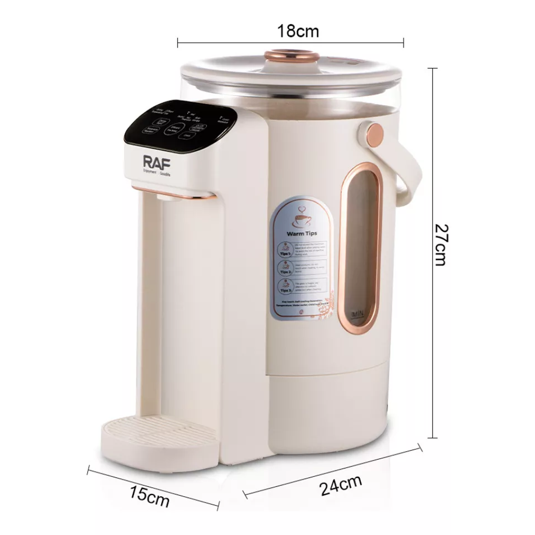 Hervidor De Agua Termo Eléctrico 3l Litros Raf 800w Rosa 2