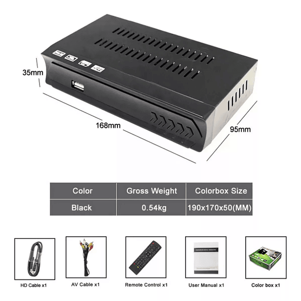 Decodificador y Convertidor de Señal de TV Digital a Analógica para TV Clasicas con Grabador de Programas Incluye Cable RCA de Alta Calidad (HD) 3
