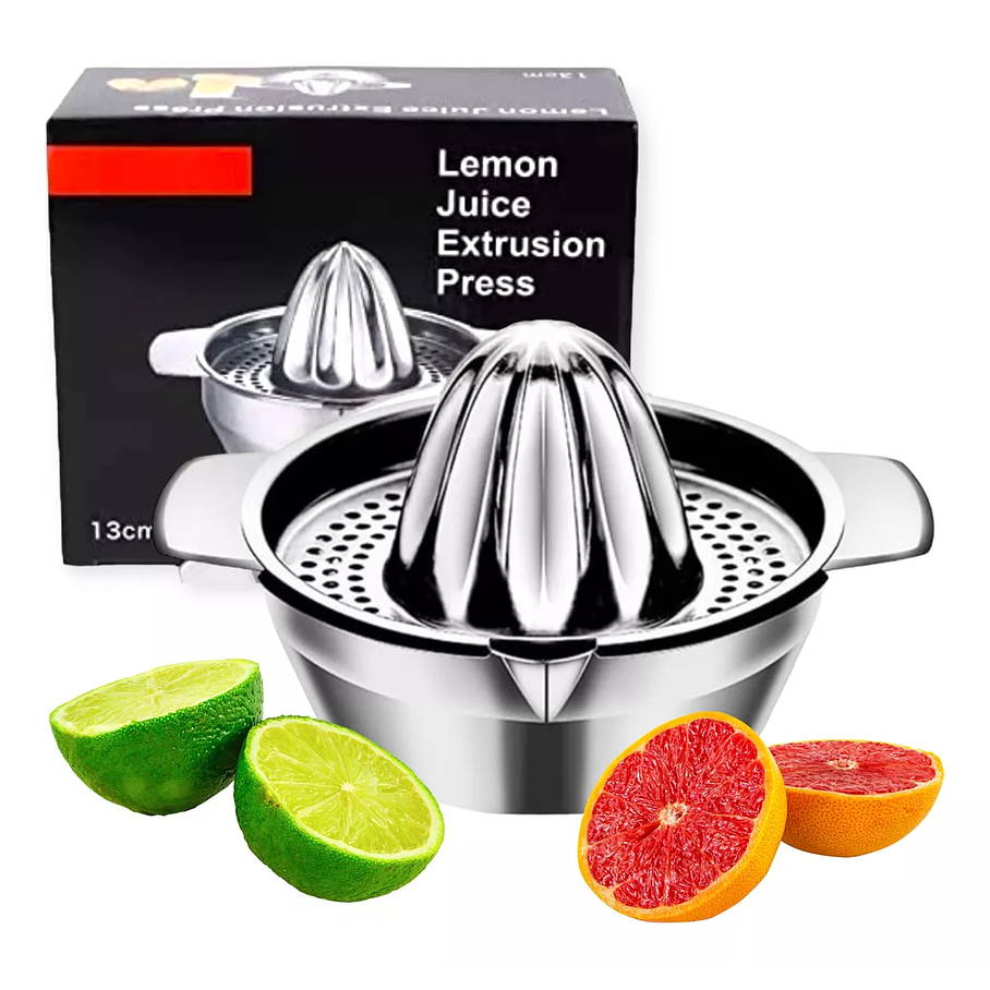 Exprimidor De Cítricos Acero Inoxidable Con Colador Manual 2