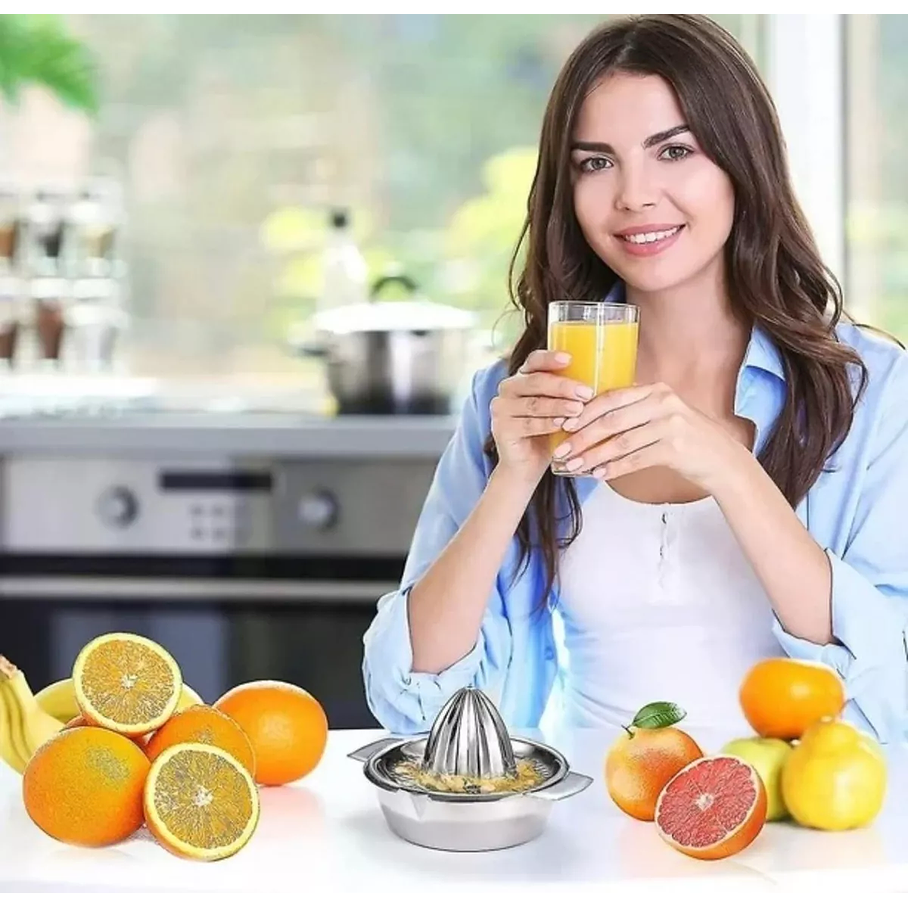 Exprimidor De Cítricos Acero Inoxidable Con Colador Manual 3