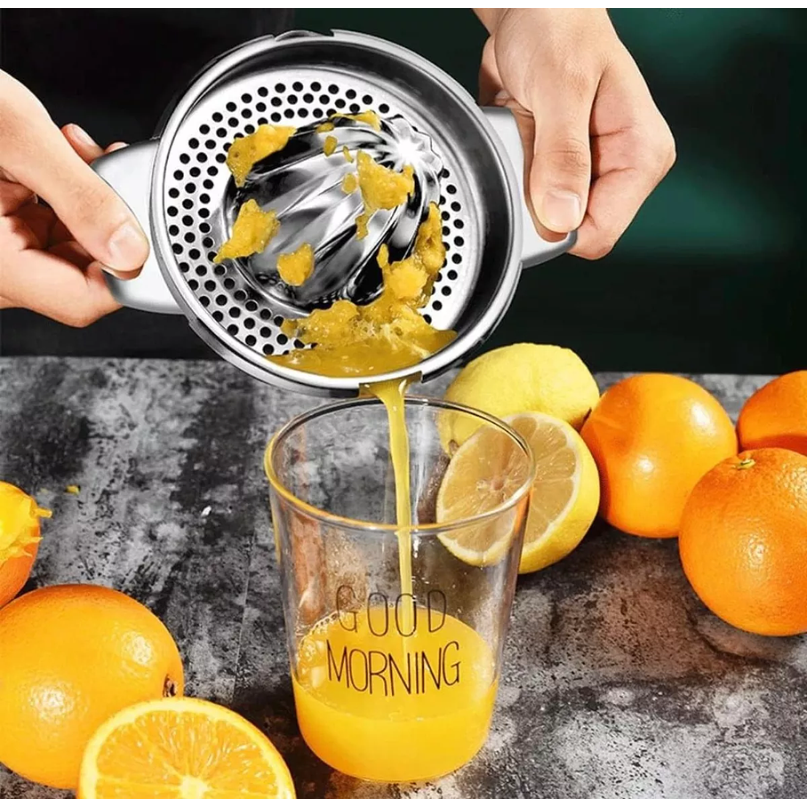 Exprimidor De Cítricos Acero Inoxidable Con Colador Manual 4