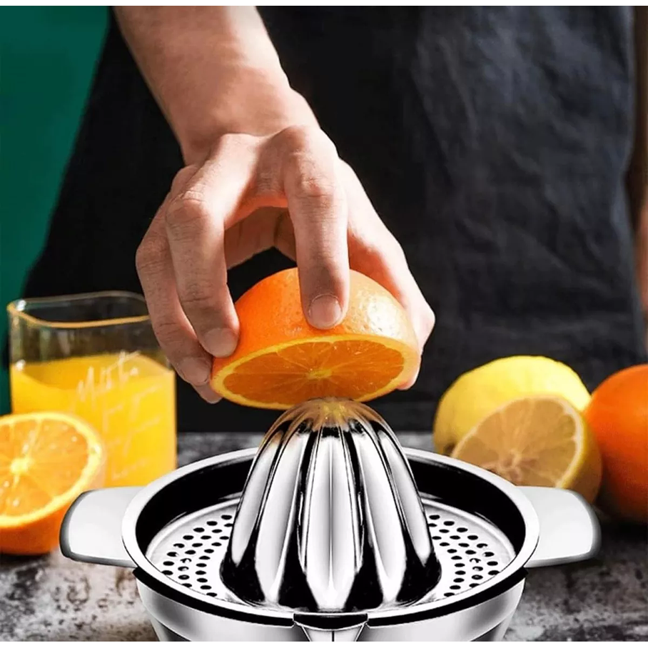 Exprimidor De Cítricos Acero Inoxidable Con Colador Manual 5