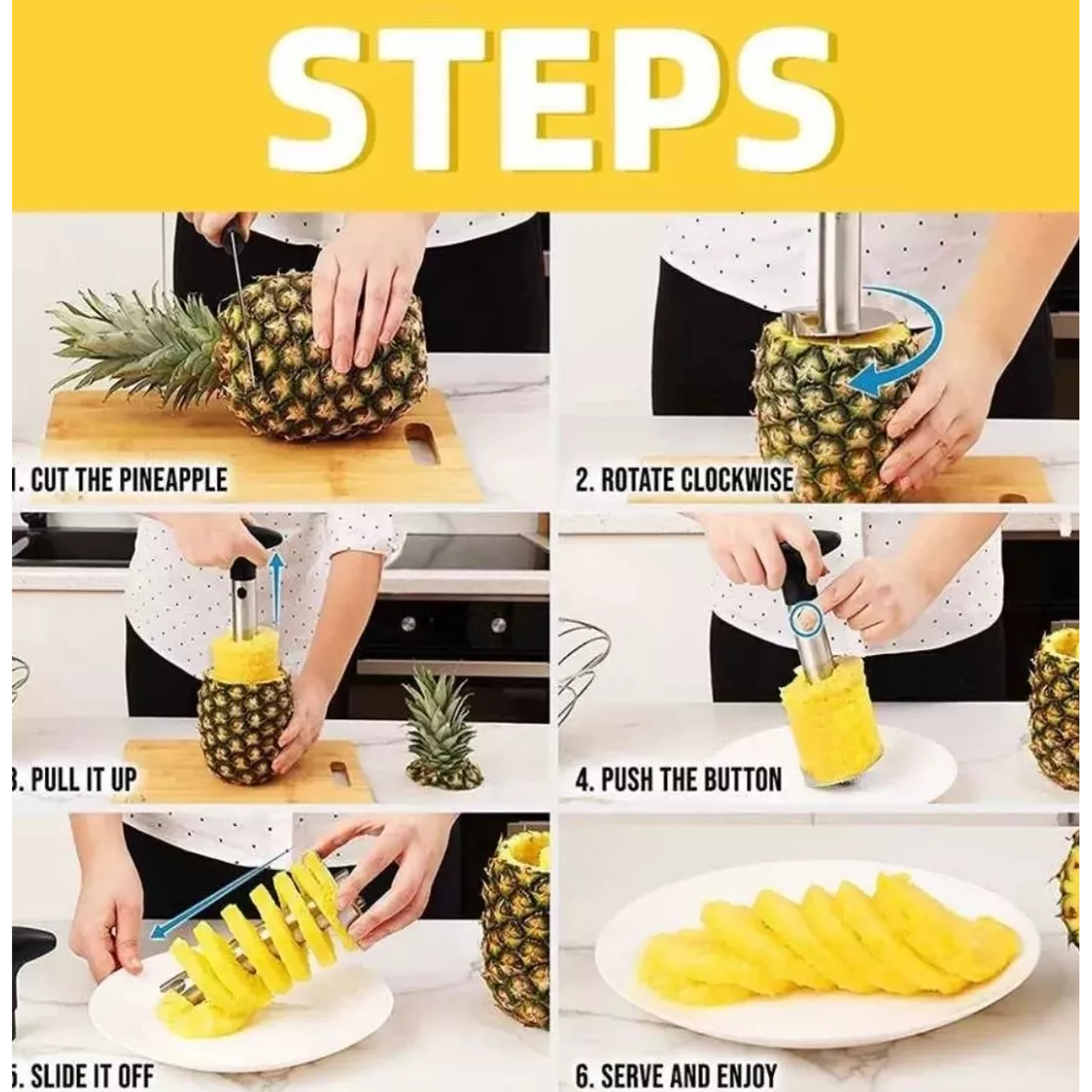 Cortador Manual De Piña Acero Inoxidable Pelador Fruta 2