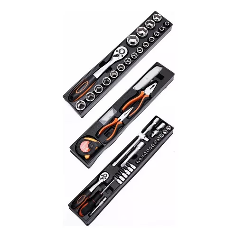 Caja Metálica Plegable Portátil Set 85 Pcs Herramientas Auto Color Naranja 5