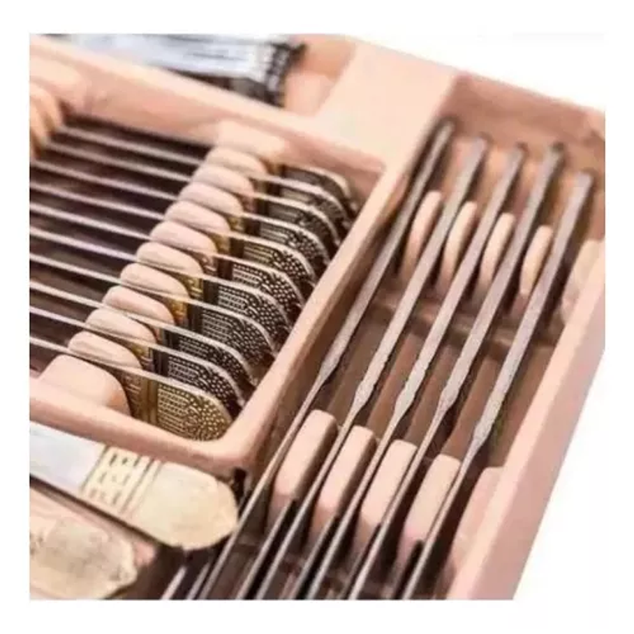 Juego de Cubiertos Alemanes Chapado en Oro 24k Acero Quirúrgico 84 Pcz 3