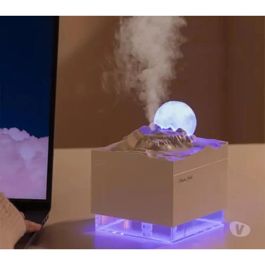 Humidificador Vaporizador Ultrasonico Ambiente Esterilizado Lunas Meteorito + Esencias 3