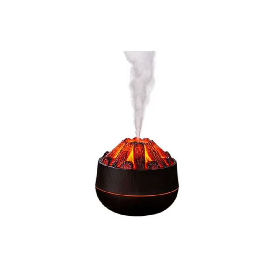Humidificador Ambiente Vaporizador Volcán 300ml Relajación Fogata + Esencias 5