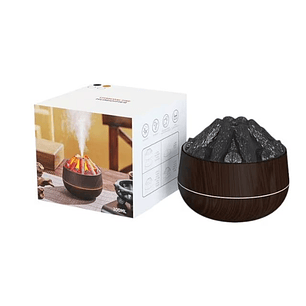 Humidificador Ambiente Vaporizador Volcán 300ml Relajación Fogata + Esencias