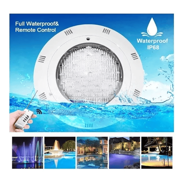 Foco Piscina 18w Mando Multicolor Lámpara Led Subacuática 2