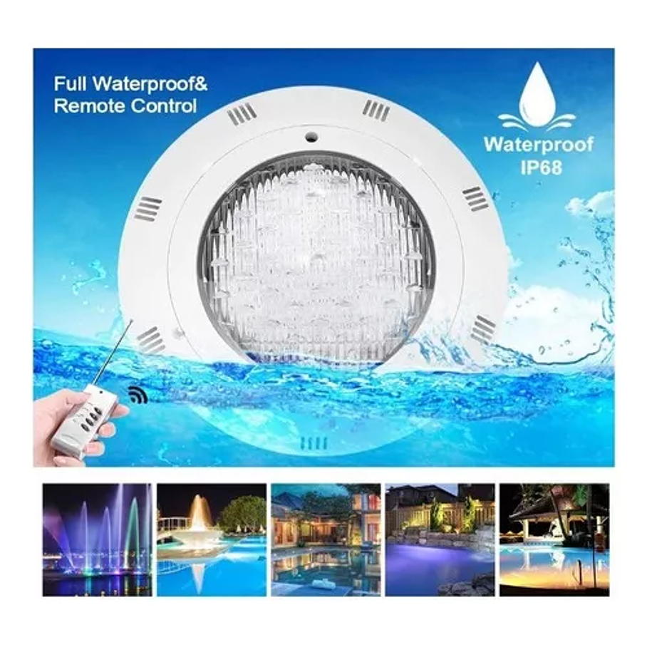 Foco Piscina 18w Mando Multicolor Lámpara Led Subacuática 2