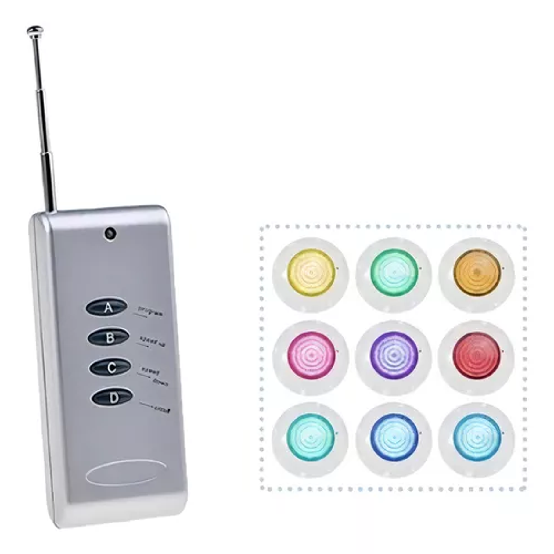 Foco Piscina 18w Mando Multicolor Lámpara Led Subacuática 5