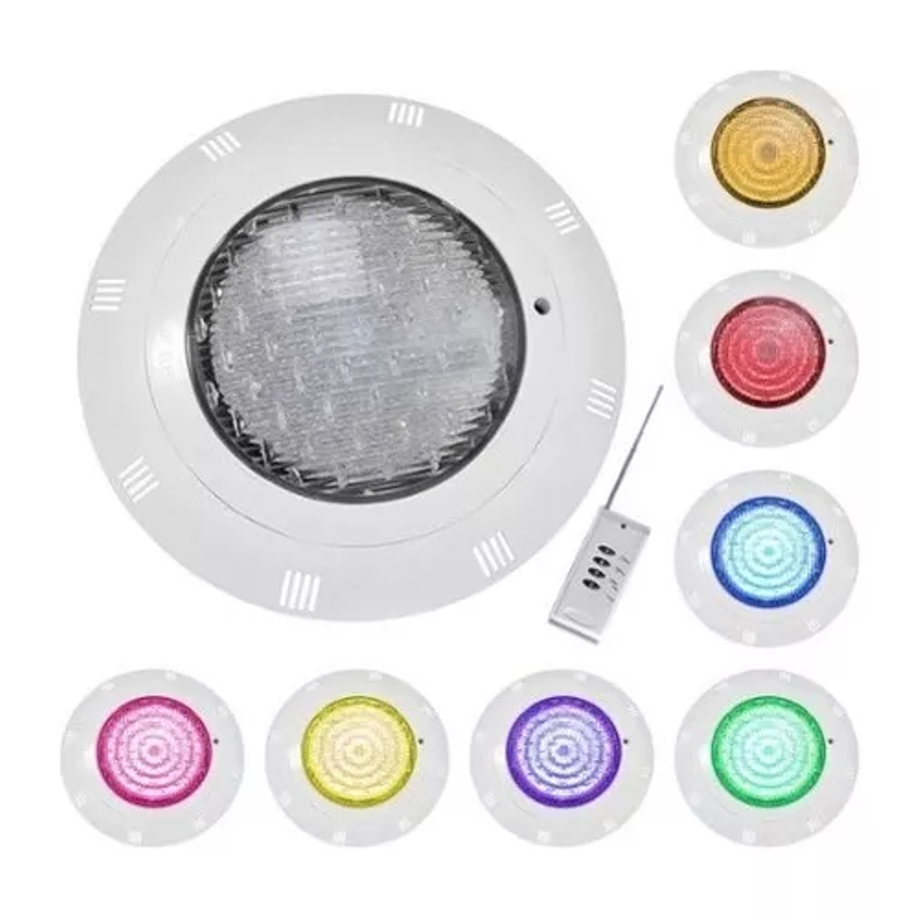 Foco Piscina 18w Mando Multicolor Lámpara Led Subacuática 7