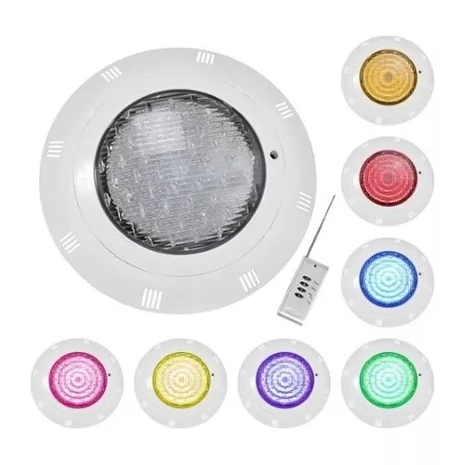Foco Piscina 18w Mando Multicolor Lámpara Led Subacuática 7