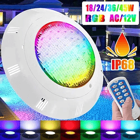 Foco Piscina 24w Mando Multicolor Lámpara Led Subacuática