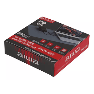 Batería Cargador Portátil Aiwa 20.000 Mah 65w Paw-650 Color Negro
