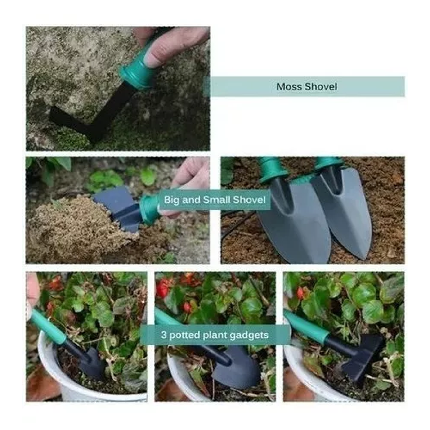 Set Jardineria Herramientas Rastrillo Pasto Tijera De Poda 3