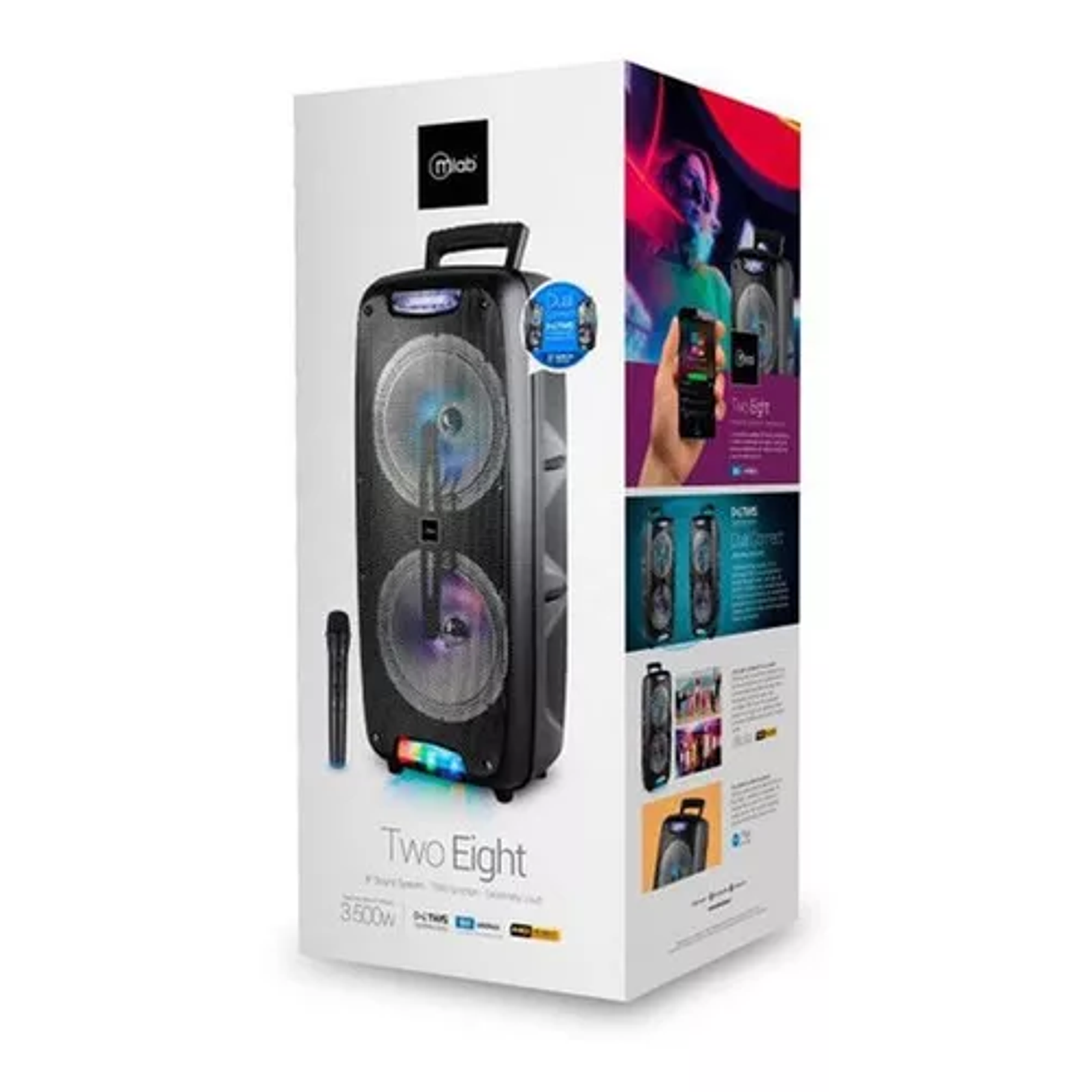 Parlante Mlab Two Eight 8 Pulgadas Bluetooth 3500w Pmpo Negro 2