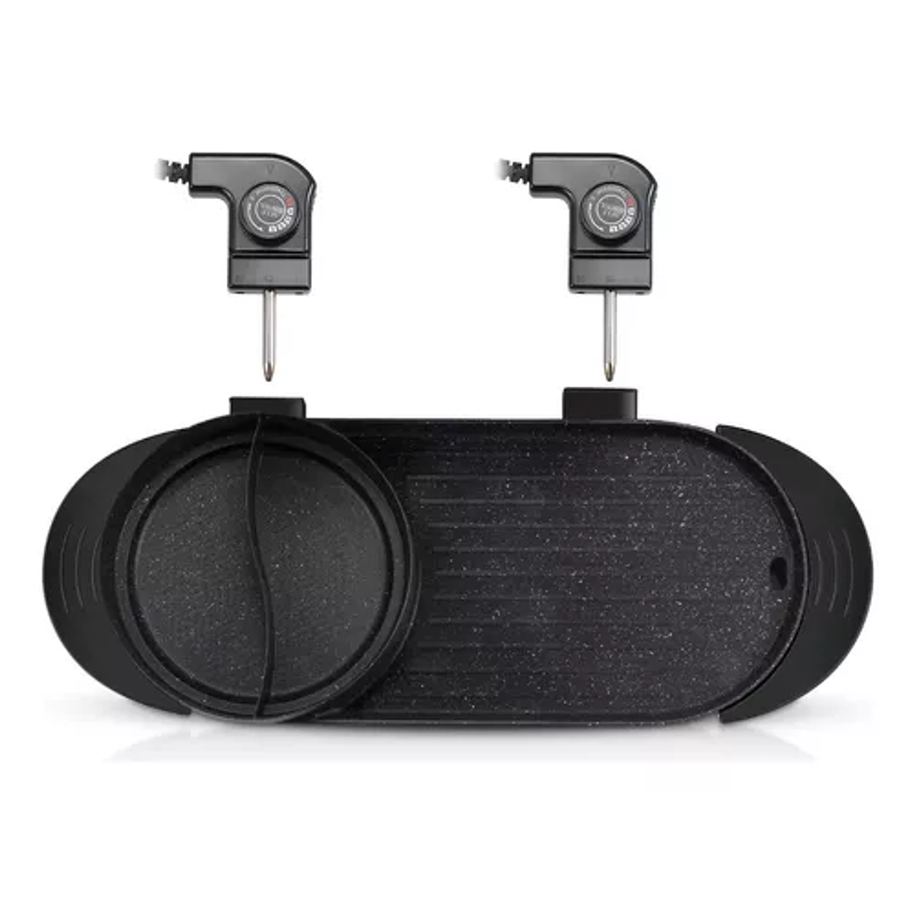 Parrilla eléctrica 2x1 con doble sartén y doble control 4