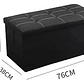 Banqueta Baul Puff Baul Negro 76x38 Organizador Puff Sillon Pie De Cama Baul Organizador Pouf Sillon Taburete Plegable Puff Silla Asiento Organizador Plegable - Miniatura 2