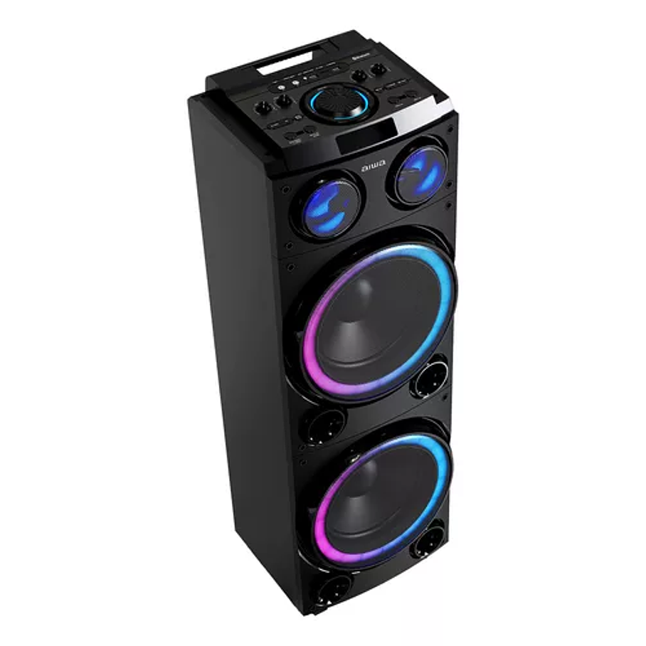 Parlante Karaoke Bluetooth Radio Fm Aiwa 50w X2 Aw-poc14 Color Negro 2