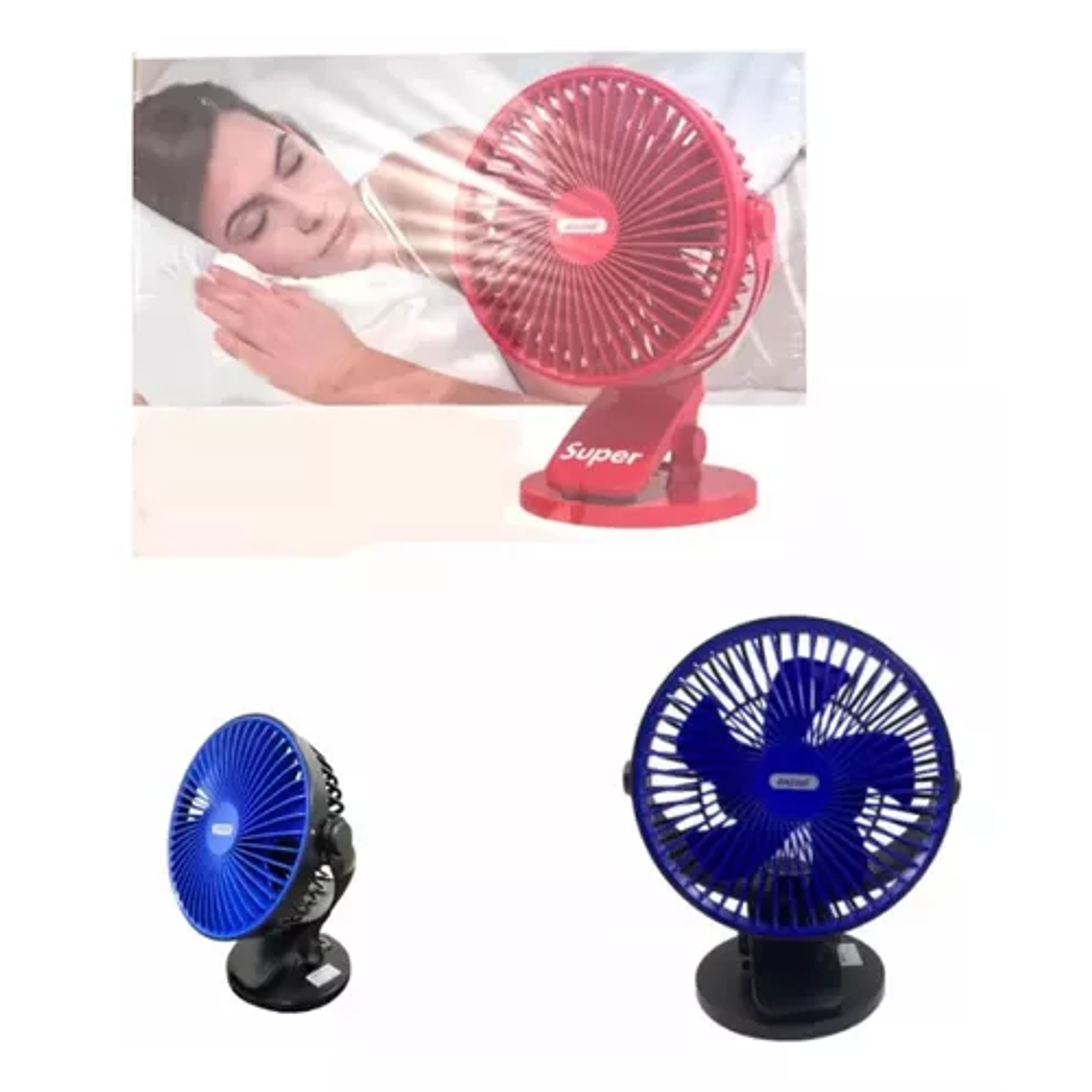 Mini Ventilador Pórtatil Mesa Usb 3 Velocidades Gancho 2