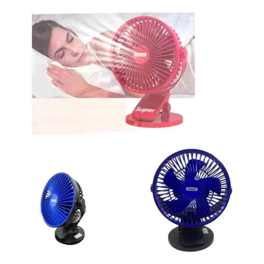 Mini Ventilador Pórtatil Mesa Usb 3 Velocidades Gancho 2