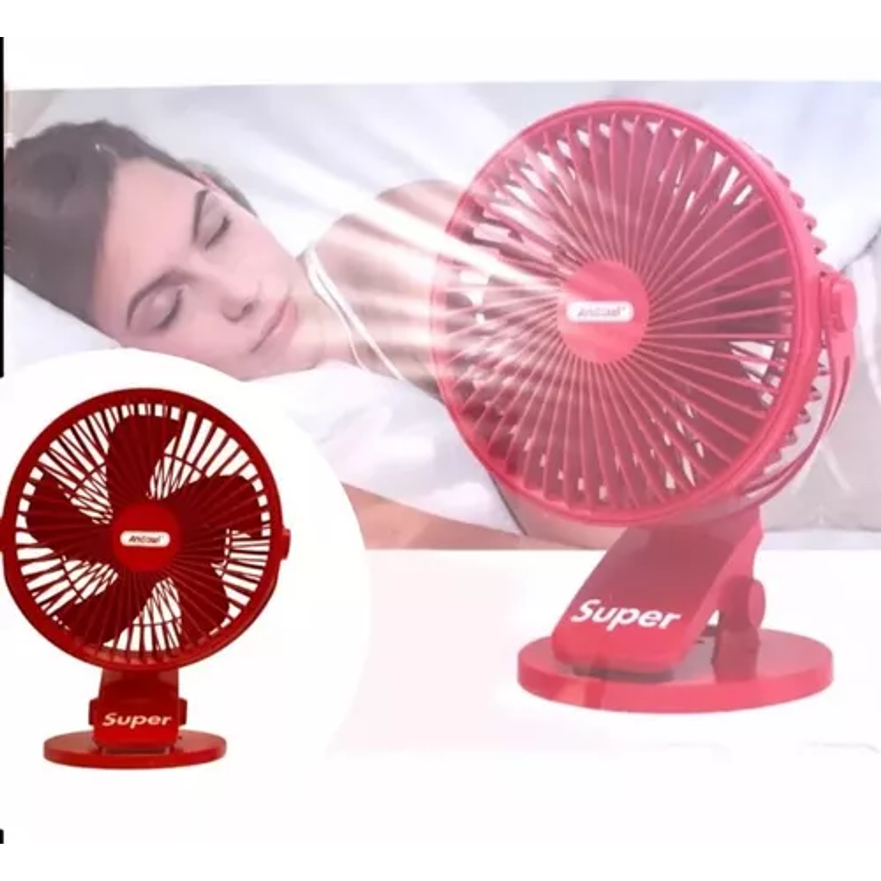 Mini Ventilador Pórtatil Mesa Usb 3 Velocidades Gancho 3