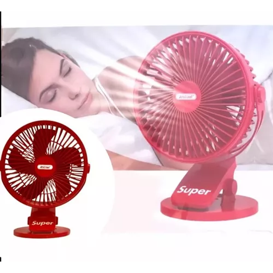 Mini Ventilador Pórtatil Mesa Usb 3 Velocidades Gancho 3