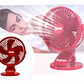 Mini Ventilador Pórtatil Mesa Usb 3 Velocidades Gancho - Miniatura 3