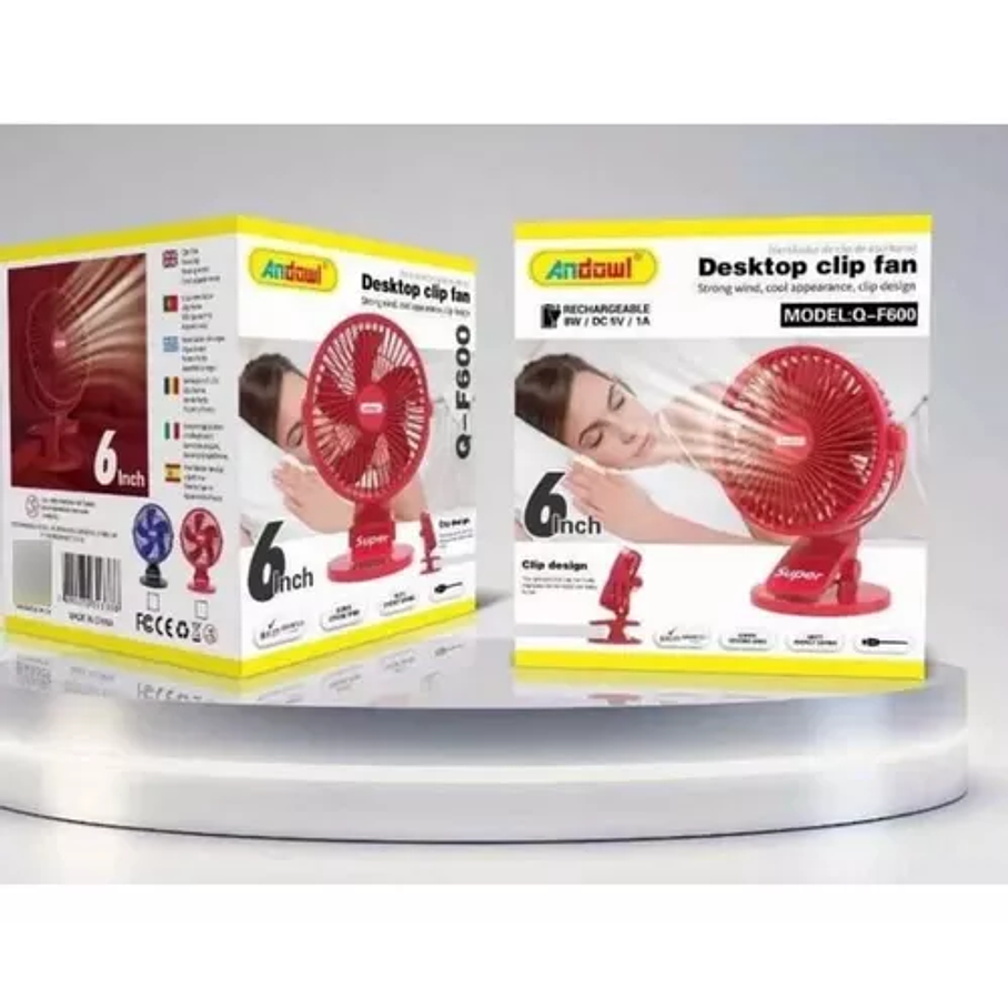 Mini Ventilador Pórtatil Mesa Usb 3 Velocidades Gancho 4