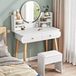 Mesa De Noche Maquillador Escritorio 2 Cajones Espejo Touch  - Miniatura 2