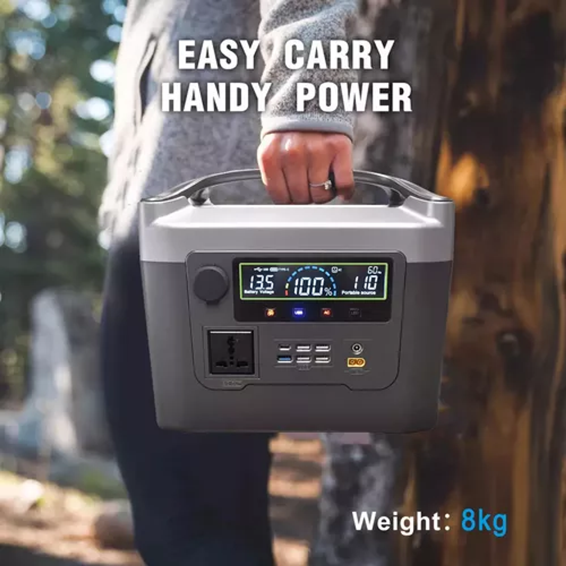 Generador Eléctrico Solar Energía Portátil 600w Banco de Energía Multi Expansión 6