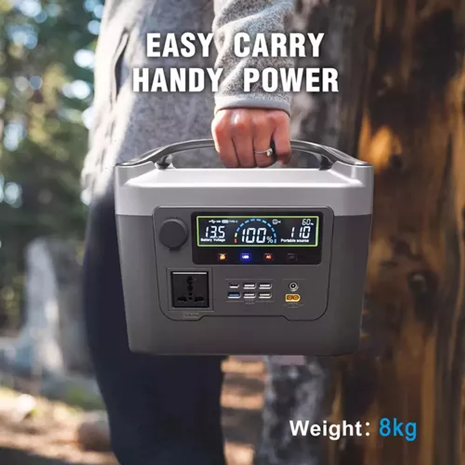 Generador Eléctrico Solar Energía Portátil 600w Banco de Energía Multi Expansión 6