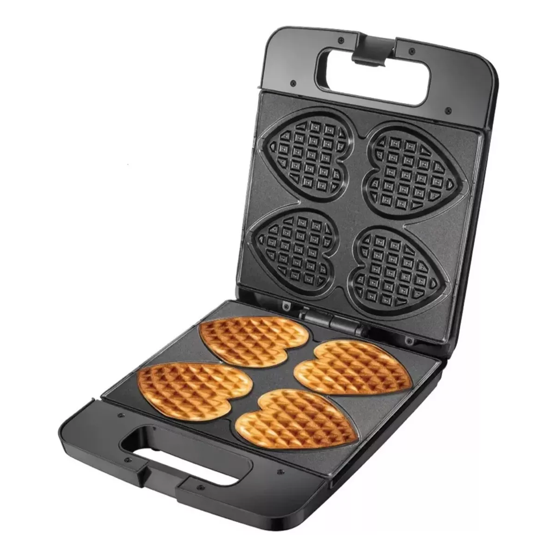 Maquina Wafflera En Forma De Corazón Raf.530 1400w 4 Waffles 1