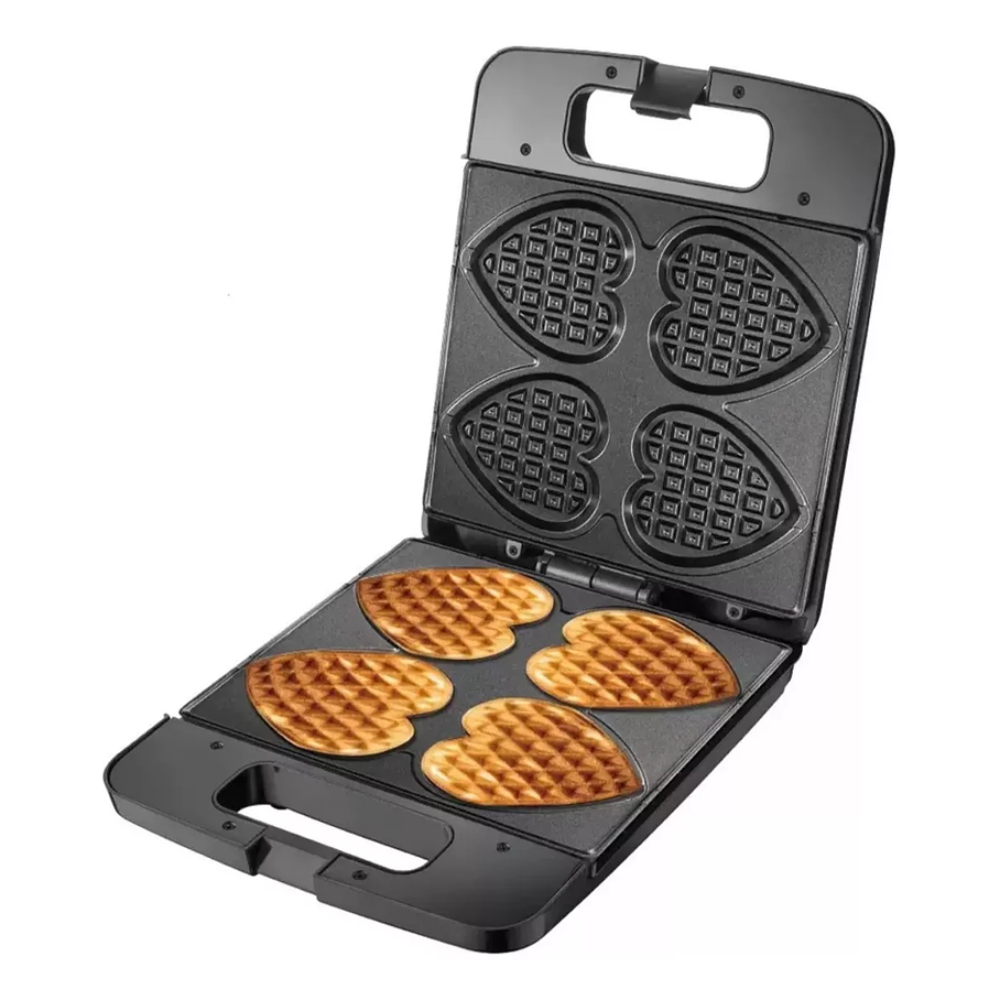 Maquina Wafflera En Forma De Corazón Raf.530 1400w 4 Waffles 1