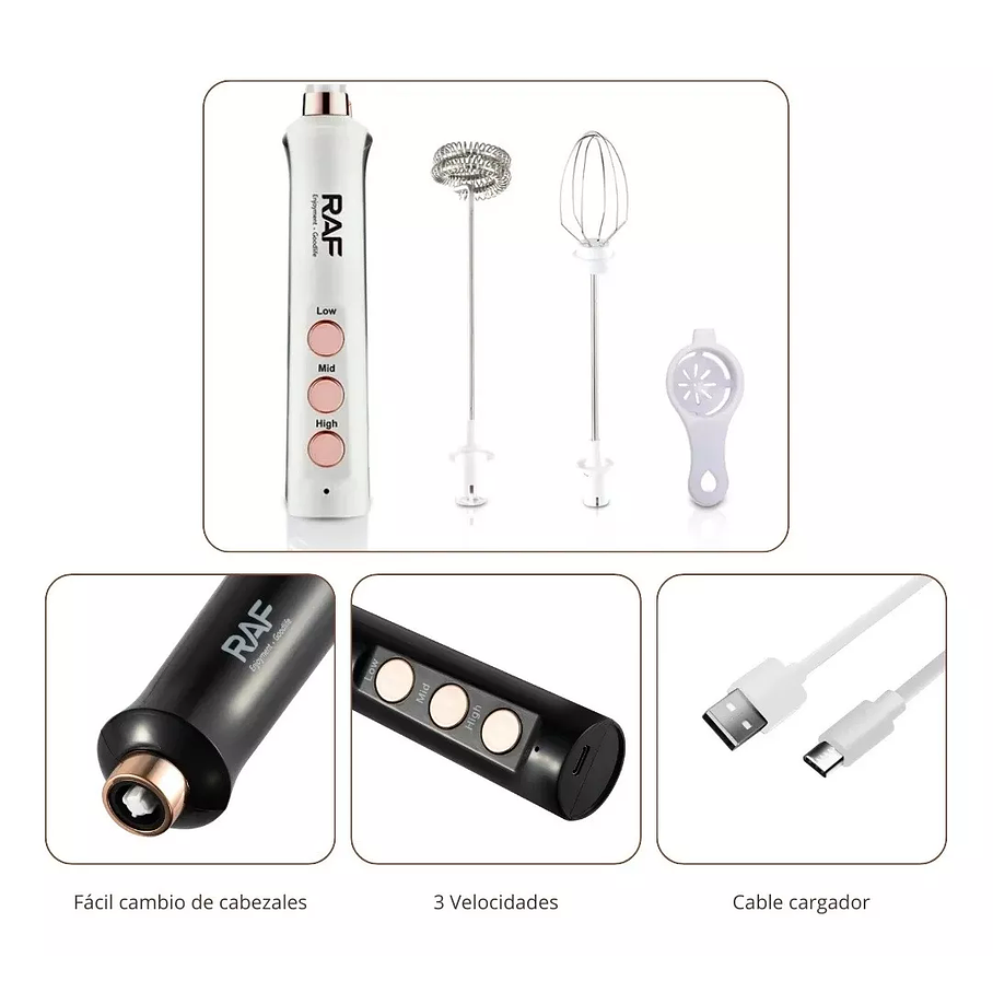 Batidor Manual Espumante De Leche Movedor Café Raf R.342 2