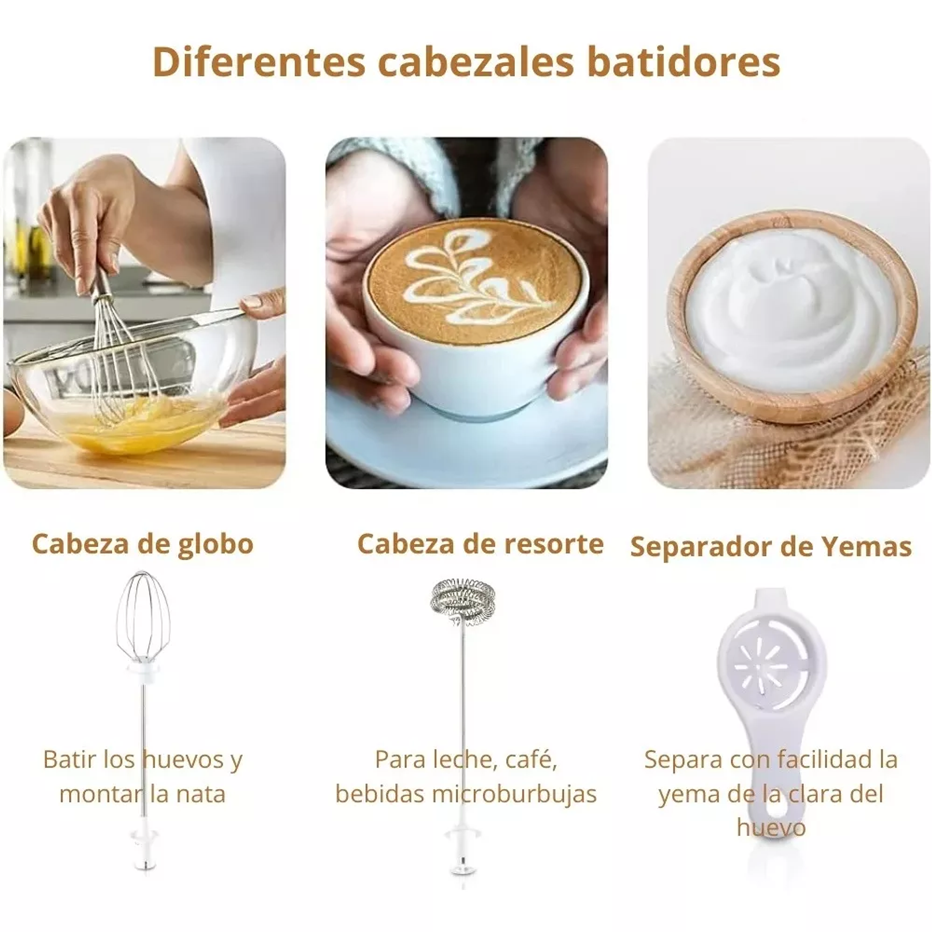 Batidor Manual Espumante De Leche Movedor Café Raf R.342 3